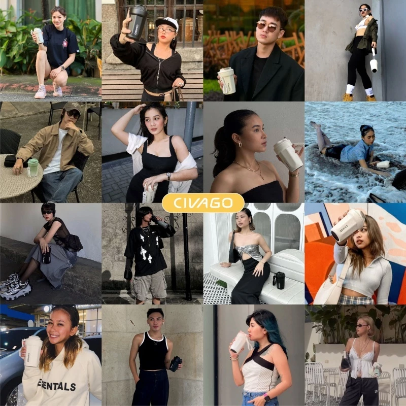 CIVAGO กระบอกน้ำสแตนเลสเคลือบเซรามิก สุญญากาศ รักษาอุณหภูมิ 390ml thumbnail 3