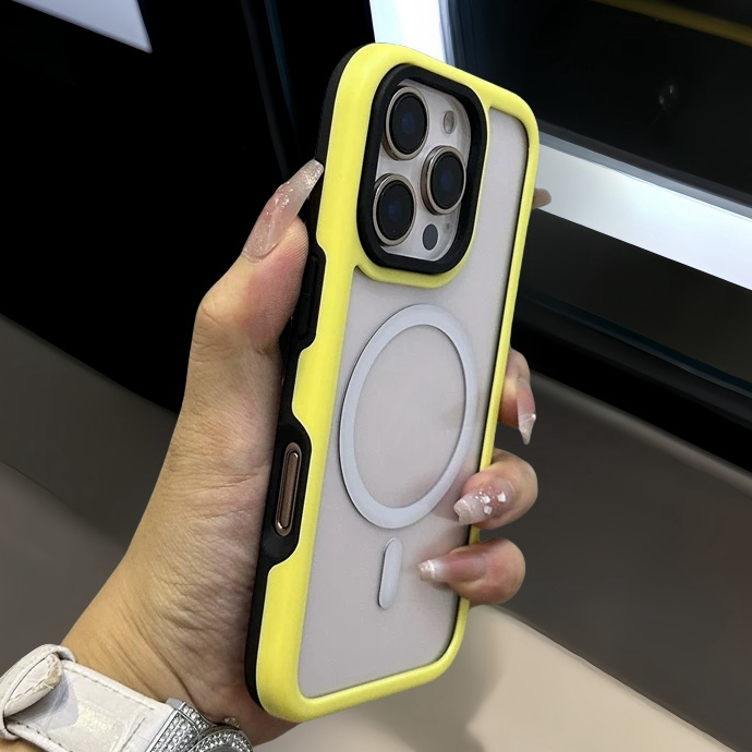 【Macaron/2 in 1/Hard case/Yellow】เคส compatible for iphone 13 14 15 16 pro max case