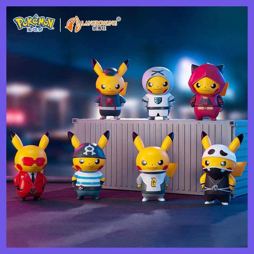Pokémon Prank cos Villain Pikachu Series รถตกแต่งเดสก์ท็อปการ์ตูน PVC รูป