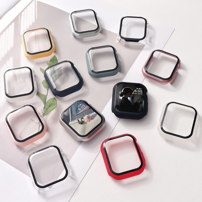 ฝาครอบป้องกัน + ฟิล์มกระจกนิรภัย Apple Watch ฝาครอบป้องกัน 10 9 8 7 SE 6 5 4 3 2 1 iWatch ฝาครอบป้องกันเต็มรูปแบบ 46mm 41mm 45mm 38mm 40mm 42mm 44mm