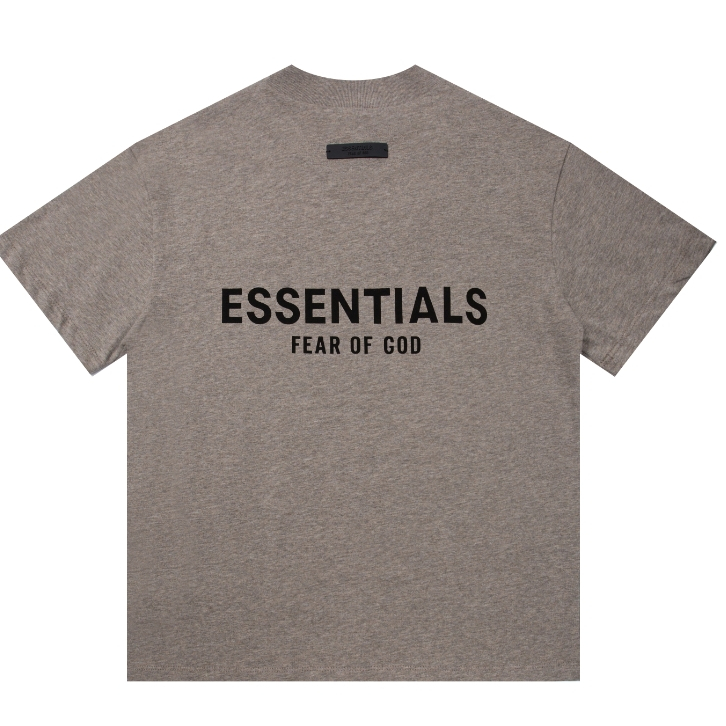 Fear OF GOD Double Line ESSENTIAL Autumn Small Letter พิมพ์เสื้อยืดแขนสั้นสําหรับผู้ชายและผู้หญิง