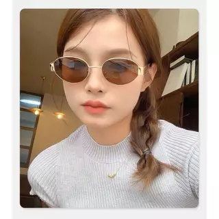 แว่นกันแดดโลหะ MX STUDIO-OLNA กันแดดโพลาไรซ์ แว่นกันแดดสไตล์เกาหลีสไตล์อัลลอย แว่นหน้ากลม ป้องกันรังสียูวี กรอบใหญ่ ขับรถสําหรับผู้หญิง
