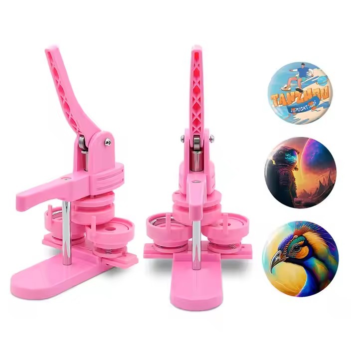 58mm mould พร้อมเครื่อง SG168 สีชมพูสไลด์ diy ปุ่ม badge Maker ปุ่ม BADGE MAKER ปุ่ม badge ทําเครื่อ