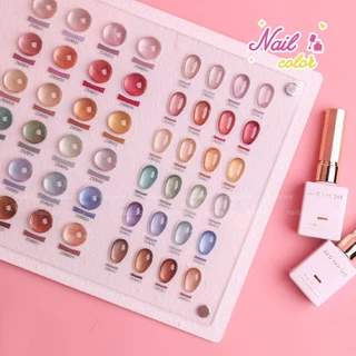 Jiao YAN SHE 24 สีลูกปัดแก้ว Cat Eye Silk Light Nails ยาทาเล็บชุดกาว (JYS) ฟรีการ์ดสี