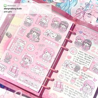 เกาหลีชุดฤดูใบไม้ผลิน่ารักการ์ตูนสัตว์สติกเกอร์ น่ารัก สาวสติกเกอร์บัญชีมือเคสโทรศัพท์ ไอแพด Planner ไดอารี่สมุดภาพเครื่องเขียน ทําเอง สติกเกอร์ตกแ