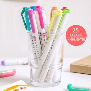 25 สี Highlighter ปากกา Double Head Highlighter Soft Head Morandi Macaron สี Highlighter Marker ปากกาสําหรับ DIY Journal