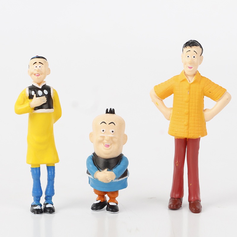 3ชิ้น/เซ็ตฮ่องกงอะนิเมะเก่าต้นแบบถามรูปเก่าโทน่ารักนาย Qin Q รุ่น PVC Action Figures ของเล่นตุ๊กตา
