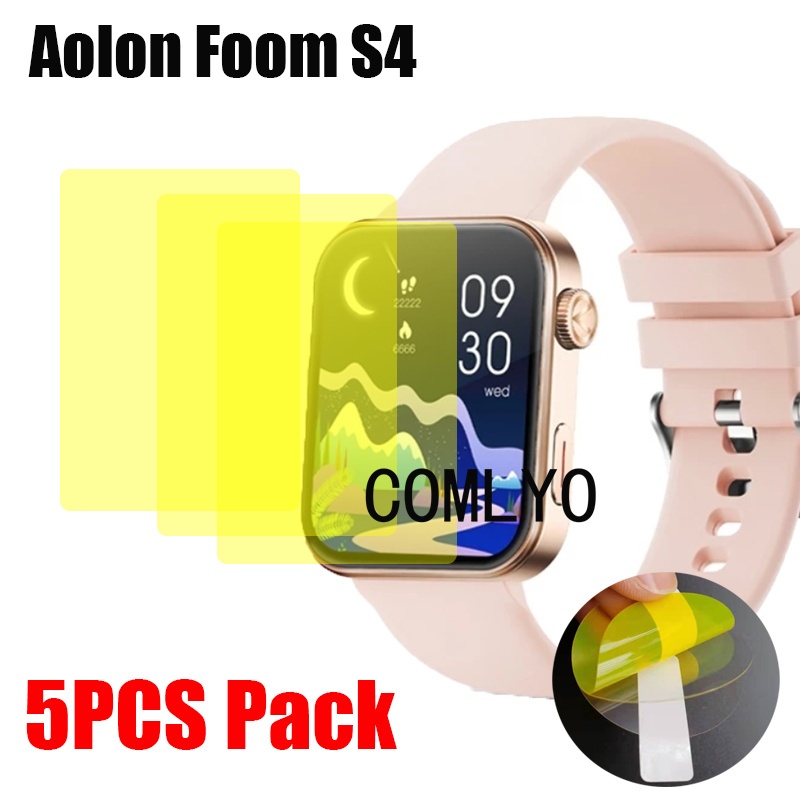 สําหรับ Aolon Foom S4 สมาร์ทนาฬิกาป้องกันหน้าจอฟิล์มนุ่มฝาครอบบางพิเศษ HD TPU ทนต่อการขีดข่วน