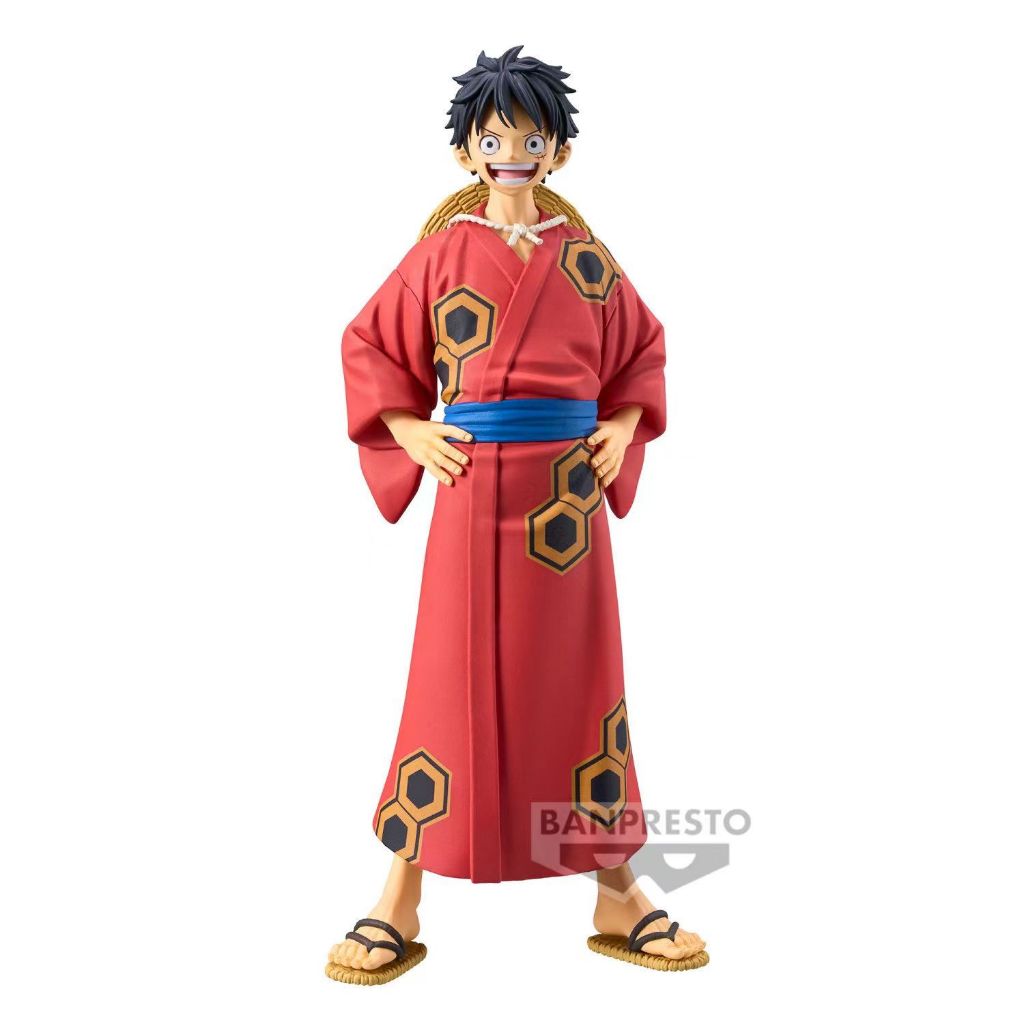 โรงงานแว่นตาพร้อมสต็อก Bandai DXF One Piece Wano Country Luffy Kimono Yukata Jingpin Figure