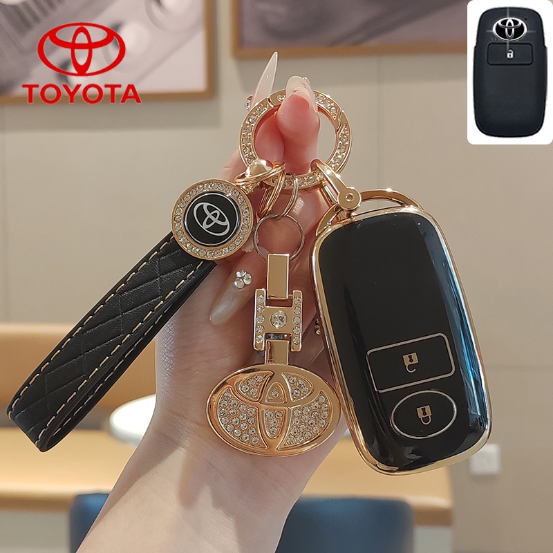 Toyota TPU รถ Remote Key Case Holder พวงกุญแจเหมาะสําหรับ Toyota Veloz/Yaris cross/Raize 2022 2023 2024 Key Cover พวงกุญแจ