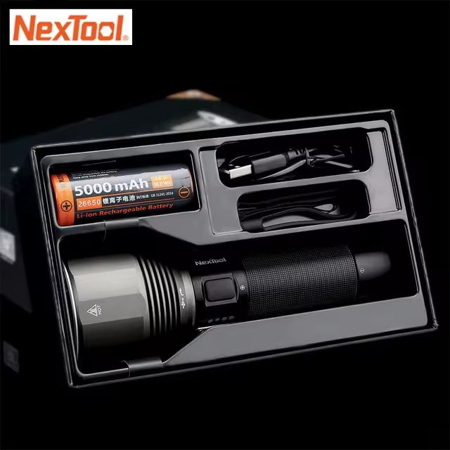 Nextool ไฟฉายแบบชาร์จไฟได้ 2000lm 380m 5 โหมด IPX7 กันน้ํากลางแจ้ง LED Light Type-C Seaching สําหรับ