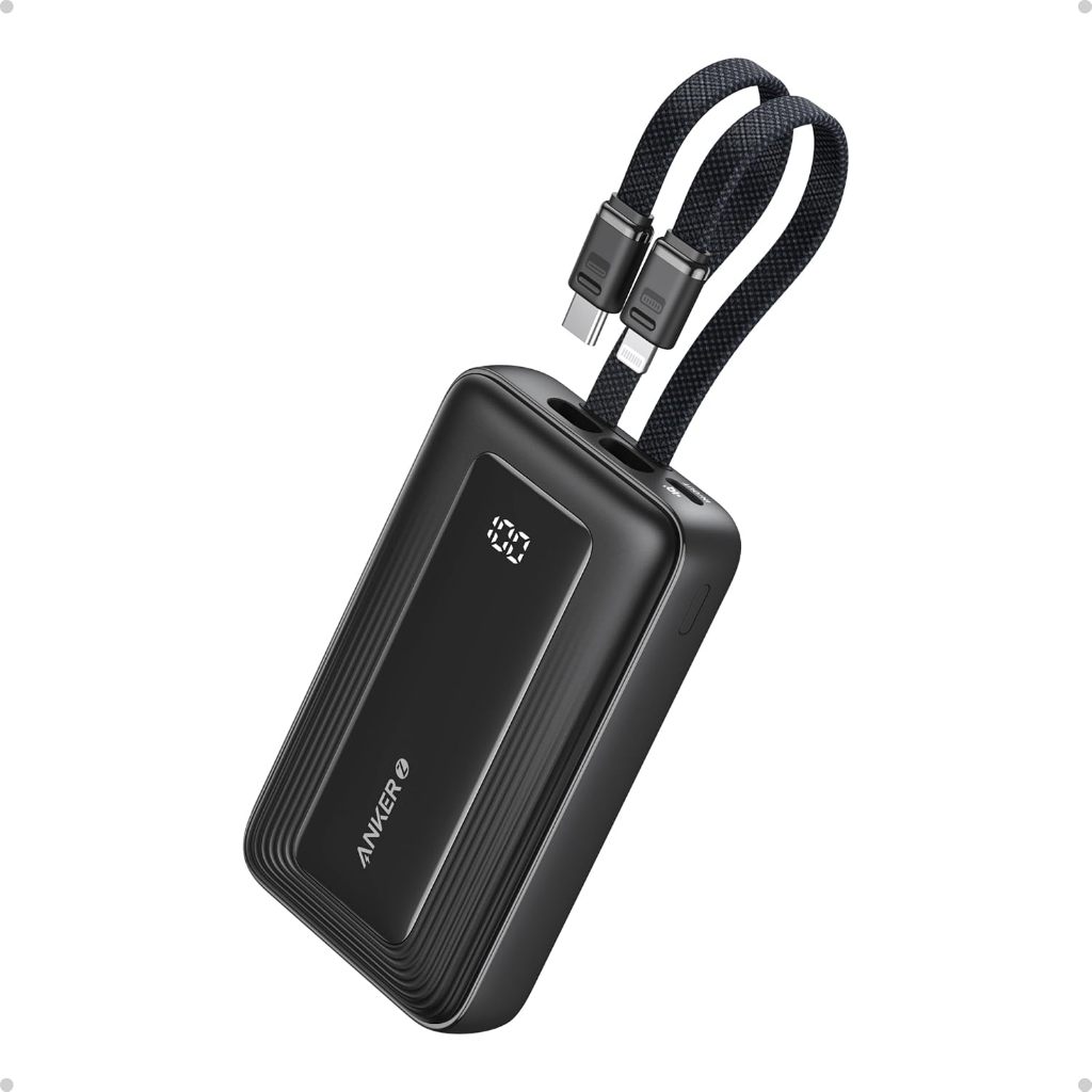 Anker Zolo Power Bank 10000mAh/20000mAh 30W Max Fast Portable Charger พร้อม USB-C และ MFi Certified Lightning Cables 1 USB-C 1 USB-A Battery Pack สําหรับ iP 16/15 Series