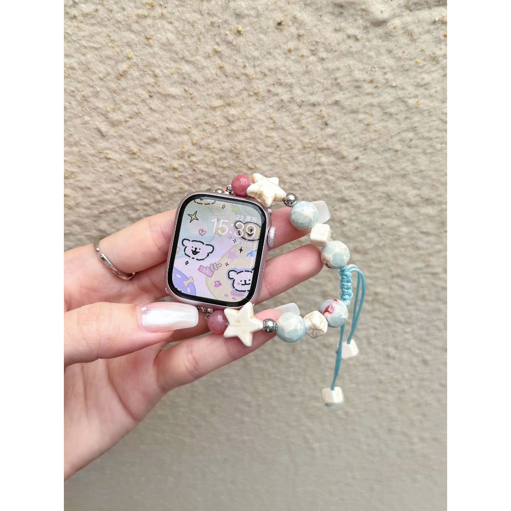 Creative star telescopic chain สําหรับ iwatch Series 9 S8 7 6 SE 5 4 3 2 1 อัญมณีคริสตัลสําหรับ iwatch 49 มม.45 มม.44 มม.41 มม.40 มม.38 มม.42 มม.