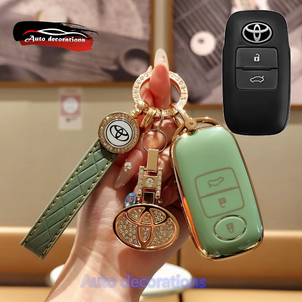 เคสกุญแจรถ Toyota YARIS 3 ปุ่ม Toyota raize avanza YARIS ativ/vios/YARIS CROSS ฝาครอบกุญแจ