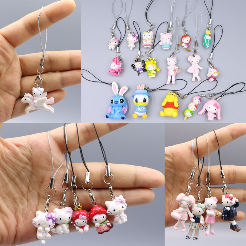 28 รูปแบบอะนิเมะ Sanrio Hello Kitty My Melody ‌‌Cinnamoroll Kuromi ตัวเลขพวงกุญแจ Kuromi My Melody Action Figural รุ่น Pvc Key แหวน Cinnamoroll Figurine ของขวัญวันเกิด
