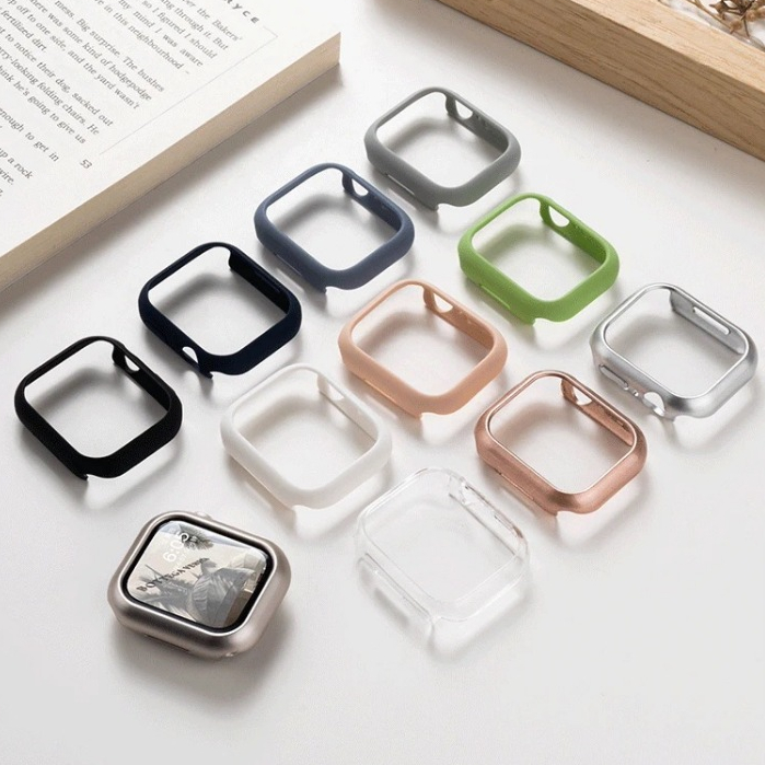 ปลอก Apple Watch Oil sprayed PC เคสป้องกันป้องกันการหล่นเคสแข็งแบบครึ่งปกสำหรับ Apple Watch Series 10 9 8 7 6 SE 5 4 3 38 มม.40 มม.42 มม.44 มม.42 มม.46 มม.
