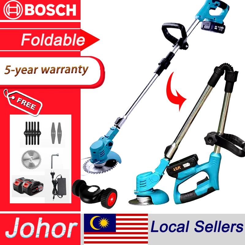 BOSCH Cordless1800W Mesin รัมพุต 9980VF เครื่องตัดหญ้าแบตเตอรี่ เครื่องตัดหญ้า Pemotong ไร้แปรงถ่าน