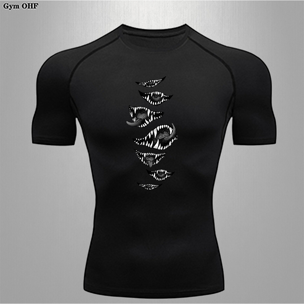 ยิมฟิตเนสเสื้อยืดผู้ชายบีบอัดบาสเกตบอลชุดชั้นในชุดกีฬาแน่น