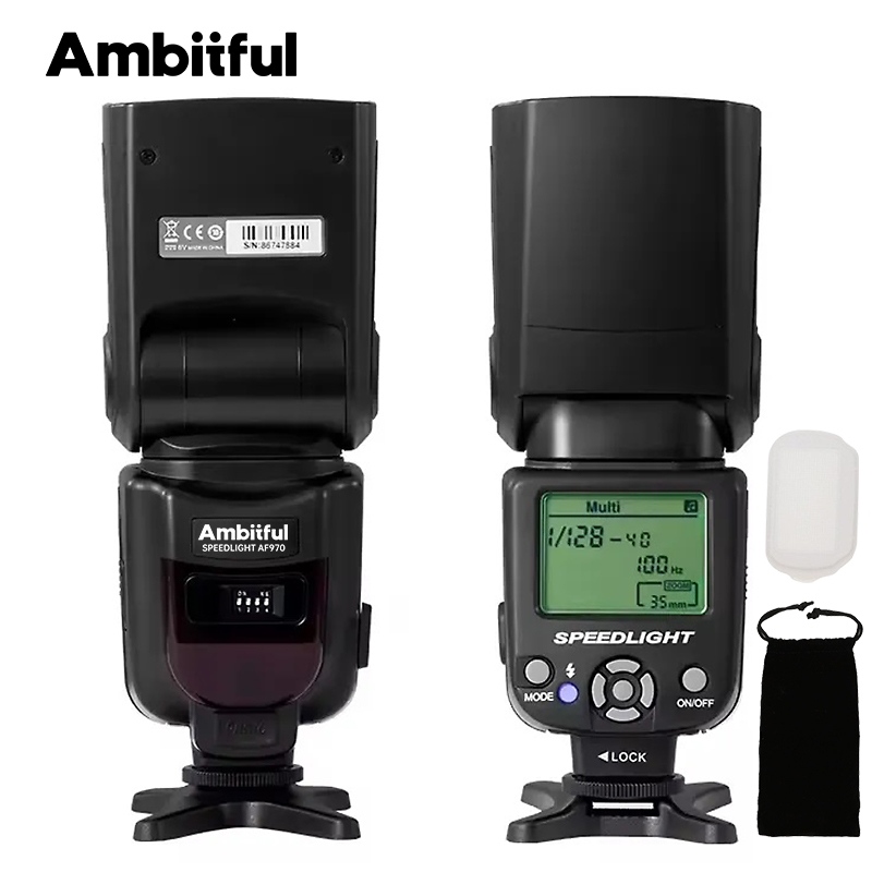 Ambystful AF970 Flash Light Speedlight Speedlite Universal สําหรับ 650D 550D 450D 60D 7D 5D กล้อง