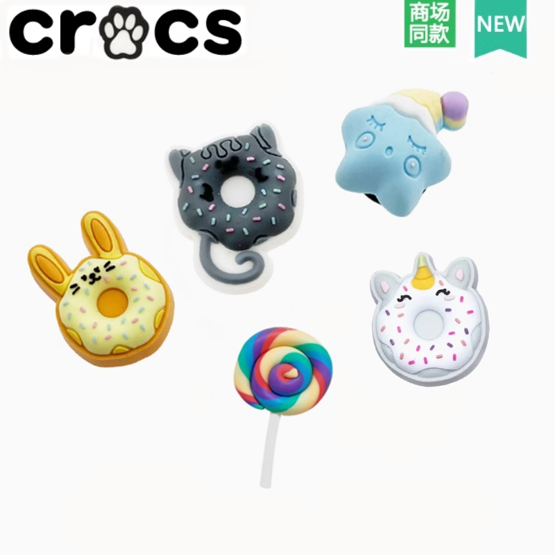 Crocs Hole Shoes Shoes Huazhibixing Crocs Accessories Decorative Cartoon Q Version Gourmet Donut Lollipops