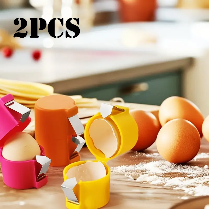 1/2pcs Egg Shell Opener ชุดมือถือดิบ Egg Cracker มัลติฟังก์ชั่ไข่ Breaker อาหาร-ปลอดภัย Gadget ครัวสําหรับทําอาหาร Camping