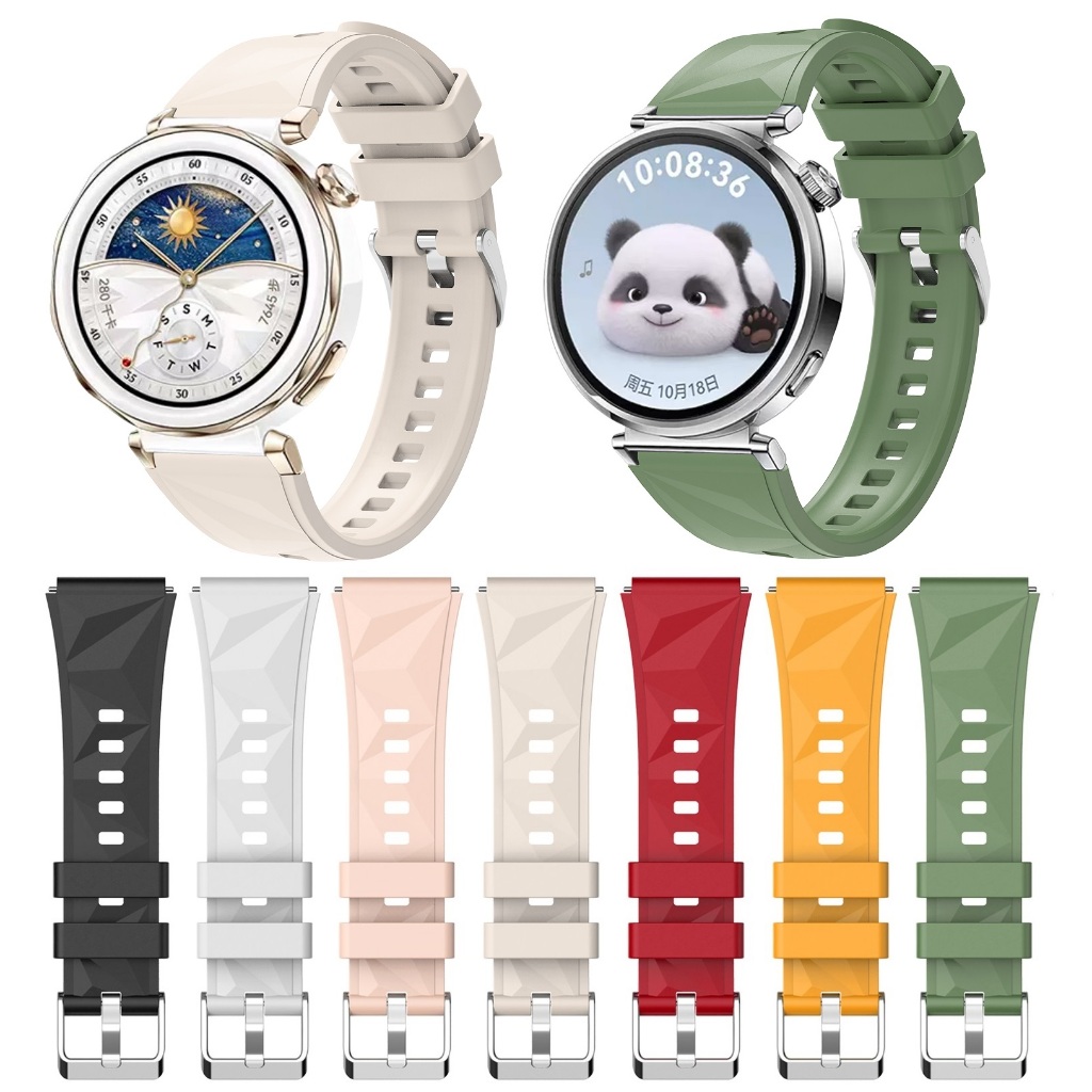 18mm Universal Design Watch Strap Compatible For Huawei Watch GT 5 Pro สาย 42mm Texture Huawei Watch GT 5 Strap Huawei Watch GT 4 Strap / Huawei GT5 Pro สาย Silicone Huawei Watch GT5 Pro Strap GT5 / gt4 Strap