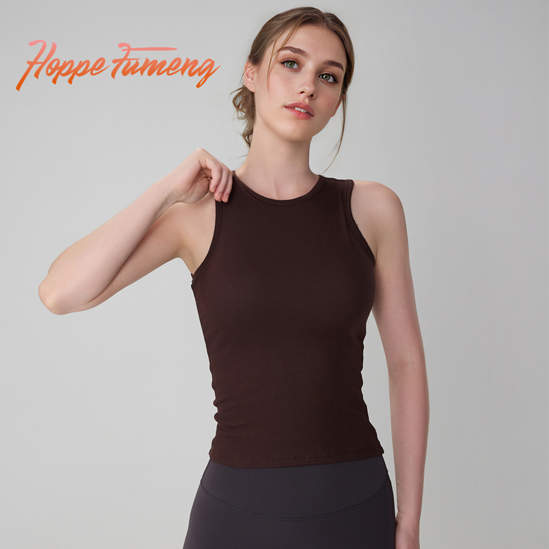 [Hoppe Fumeng] เสื้อกั๊กกีฬาสตรีบุนวมซี่โครงเสื้อลําลองแฟชั่น