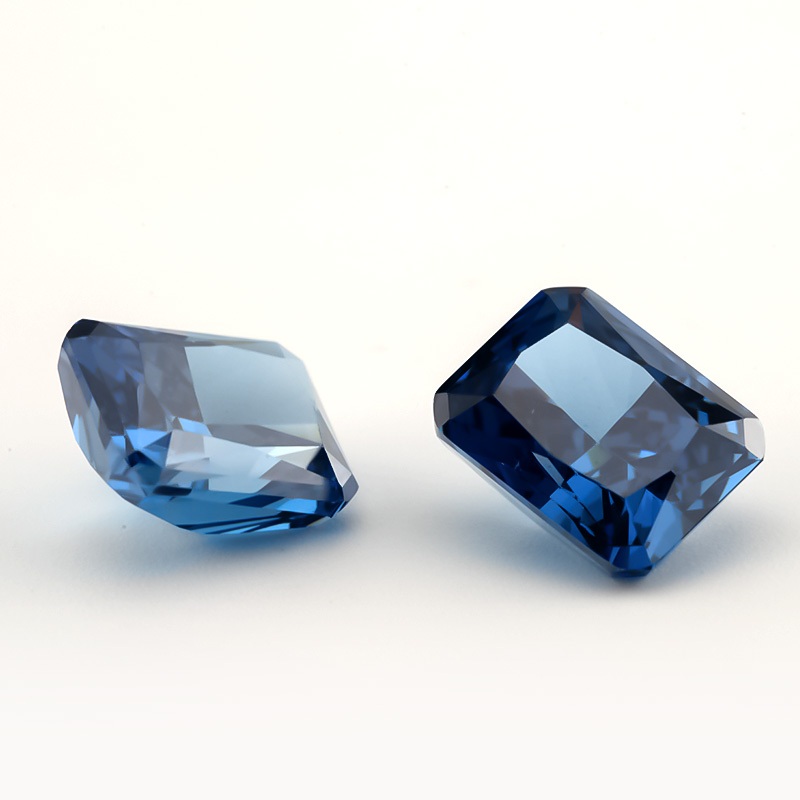 5ชิ้น22#Royal Blue Octangle Radiant บดน้ําแข็งตัด Cubic Zirconia หิน 7x9 มม.8x10 มม.5A หลวม CZ สังเค