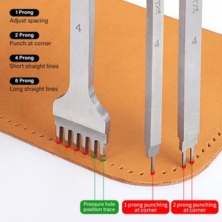 WUTA สิ่วหนัง 3/4/5/6 มม. เหล็กเจาะเพชร เครื่องมือเจาะหนัง เจาะรูเย็บ Leather Chisel Stitching Puncher