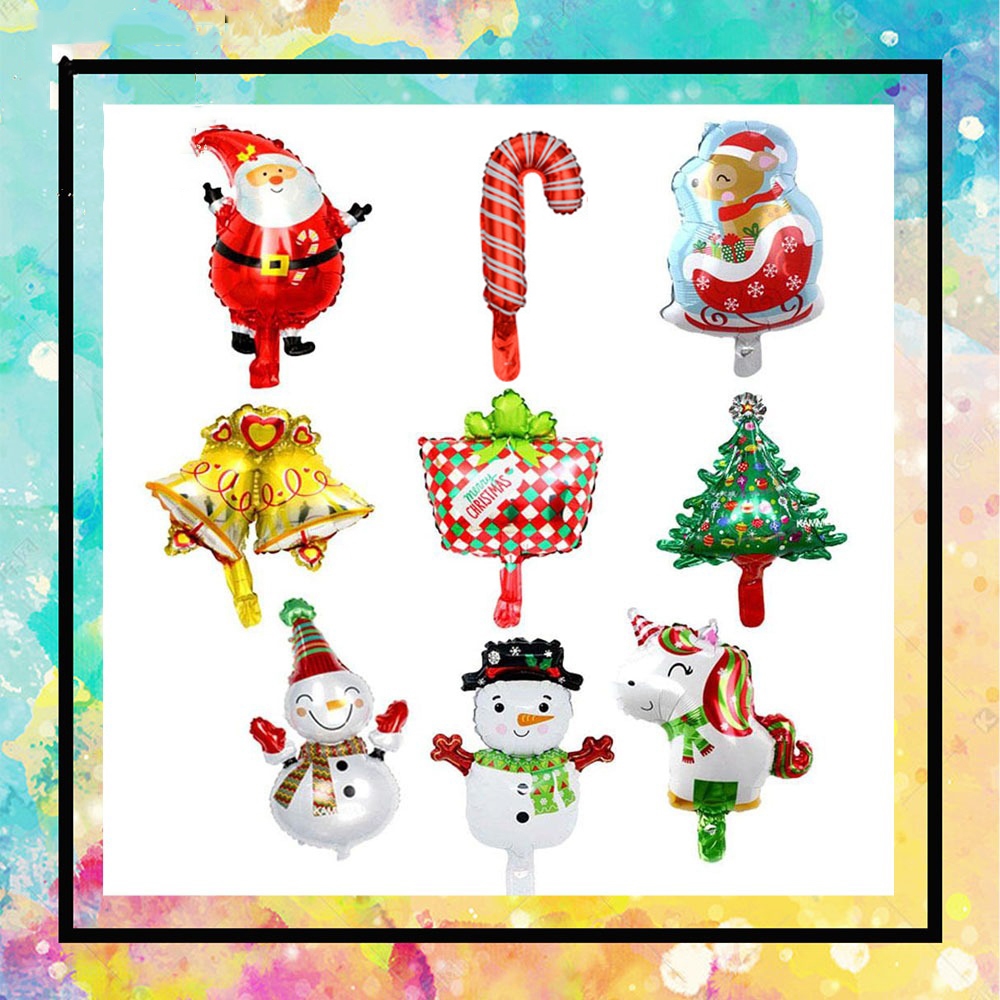 ลูกโป่งคริสต์มาสขนาดใหญ่ซานตาคลอส Gingerbread Man ลูกโป่งต้นคริสต์มาส Merry Christmas ตกแต่งวันหยุดบอลลูนฟิล์มอลูมิเนียม