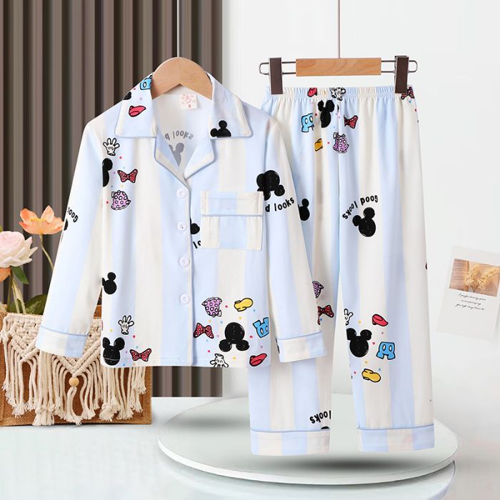 ชุดนอนเด็กผู้หญิงชุดนอนเด็กเสื้อคาร์ดิแกนแขนยาวสำหรับเด็กผู้ชายและเด็กผู้หญิงชุดใส่ในบ้านสำหรับเด็กโตชุดนอนกางเกงขายาว - รูปที่ 3