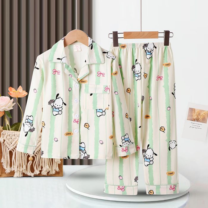 ชุดนอนเด็กผู้หญิงชุดนอนเด็กเสื้อคาร์ดิแกนแขนยาวสำหรับเด็กผู้ชายและเด็กผู้หญิงชุดใส่ในบ้านสำหรับเด็กโตชุดนอนกางเกงขายาว - รูปที่ 4