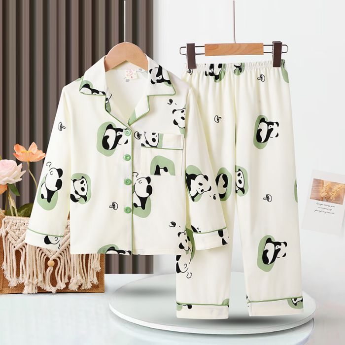 ชุดนอนเด็กผู้หญิงชุดนอนเด็กเสื้อคาร์ดิแกนแขนยาวสำหรับเด็กผู้ชายและเด็กผู้หญิงชุดใส่ในบ้านสำหรับเด็กโตชุดนอนกางเกงขายาว - รูปที่ 6