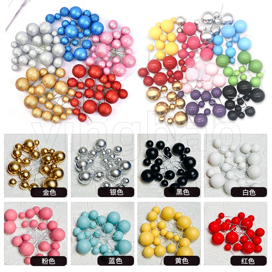 ท็อปเปอร์เค้ก ทรงกลม สีดํา สีแดง 4 ขนาด 20 ชิ้น สําหรับตกแต่งเค้กวันเกิด งานแต่งงาน คัพเค้ก DIY
