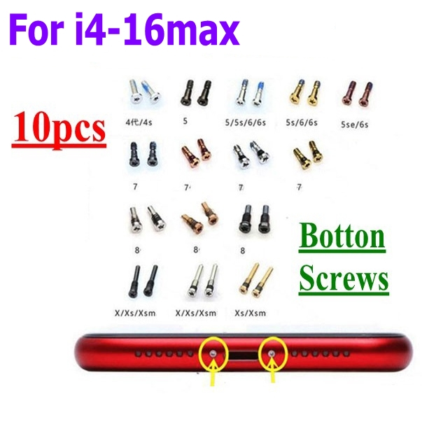 10pcs Dock ด้านล่างเชื่อมต่อสกรูสําหรับ 16 15 14 13 12 plus pro max XS MAX X XR 8 5s 5c 5G 4S 6 6s 7P 7 plus สกรูสี