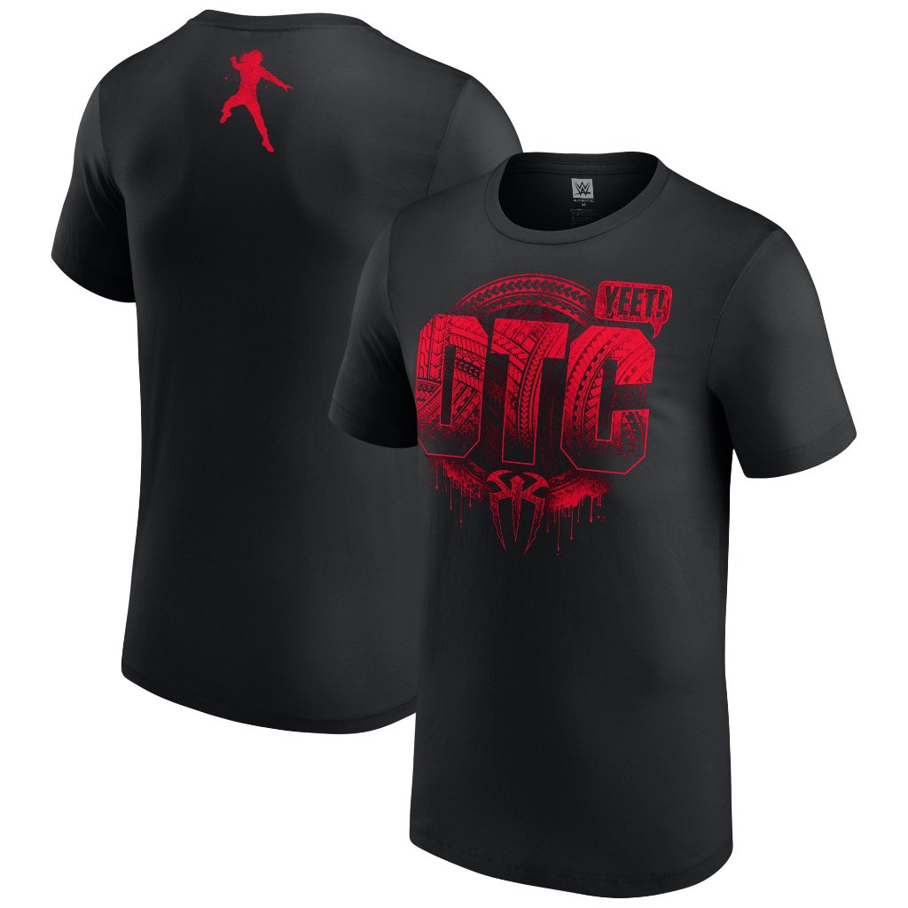 2024 ใหม่ผู้ชายสีดําโรมัน Reigns OTC Yeet ผู้ชายและผู้หญิงเด็ก Vintage Gym ผ้าฝ้ายเสื้อยืด