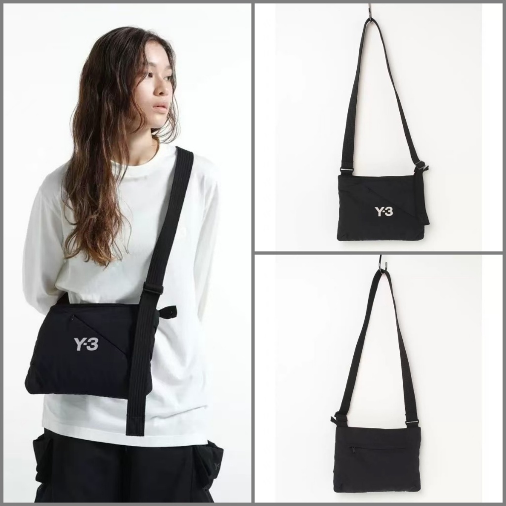 รุ่นท็อป Y3 กระเป๋าสะพาย Messenger Bag Y-3N SACOCHE ฤดูใบไม้ร่วงฤดูหนาว Unisex