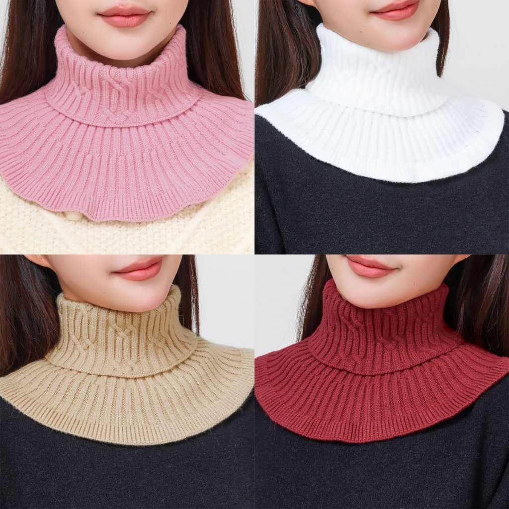 Alia False Collar ผ้าพันคอฤดูหนาวที่อบอุ่นขี่จักรยานกันลมผ้าพันคอลําลองผ้าพันคอตกแต่ง