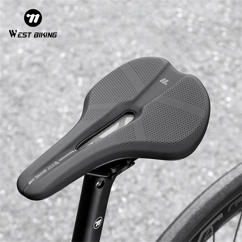 【พร้อมส่งจากกรุงเทพ】WEST BIKING อานจักรยาน น้ำหนักเบาพิเศษ ระบายอากาศได้ดี เบาะหนัง PU สบาย เบาะจักรยาน MTB เบาะจักรยานแบบนุ่มสำหรับแข่งขัน