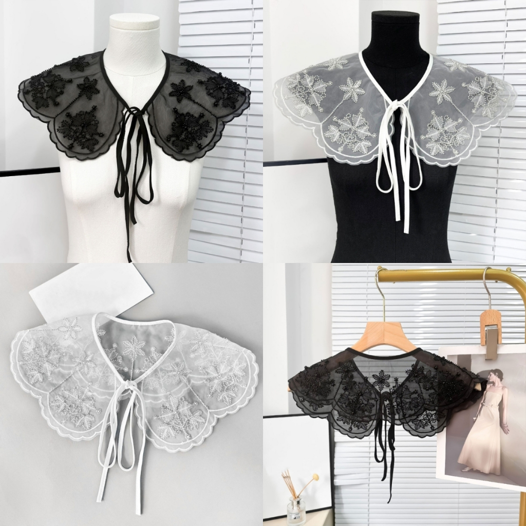 Alia Feself Ellaborate Collar ผ้าคลุมไหล่หรูหรา Girl Hoodie Collar ผ้าคลุมไหล่อเนกประสงค์