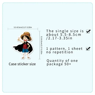 50 ชิ้นตลก One Piece DIY Creative Home Decal สติกเกอร์ Kawaii การ์ตูนสติกเกอร์กันน้ํา
