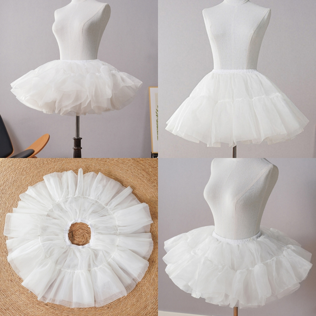 Alia ผู้หญิง Tutus กระโปรง 1950s Bubble Puffy กระโปรง 6 ชั้น Tulle Petticoat Underกระโปรง