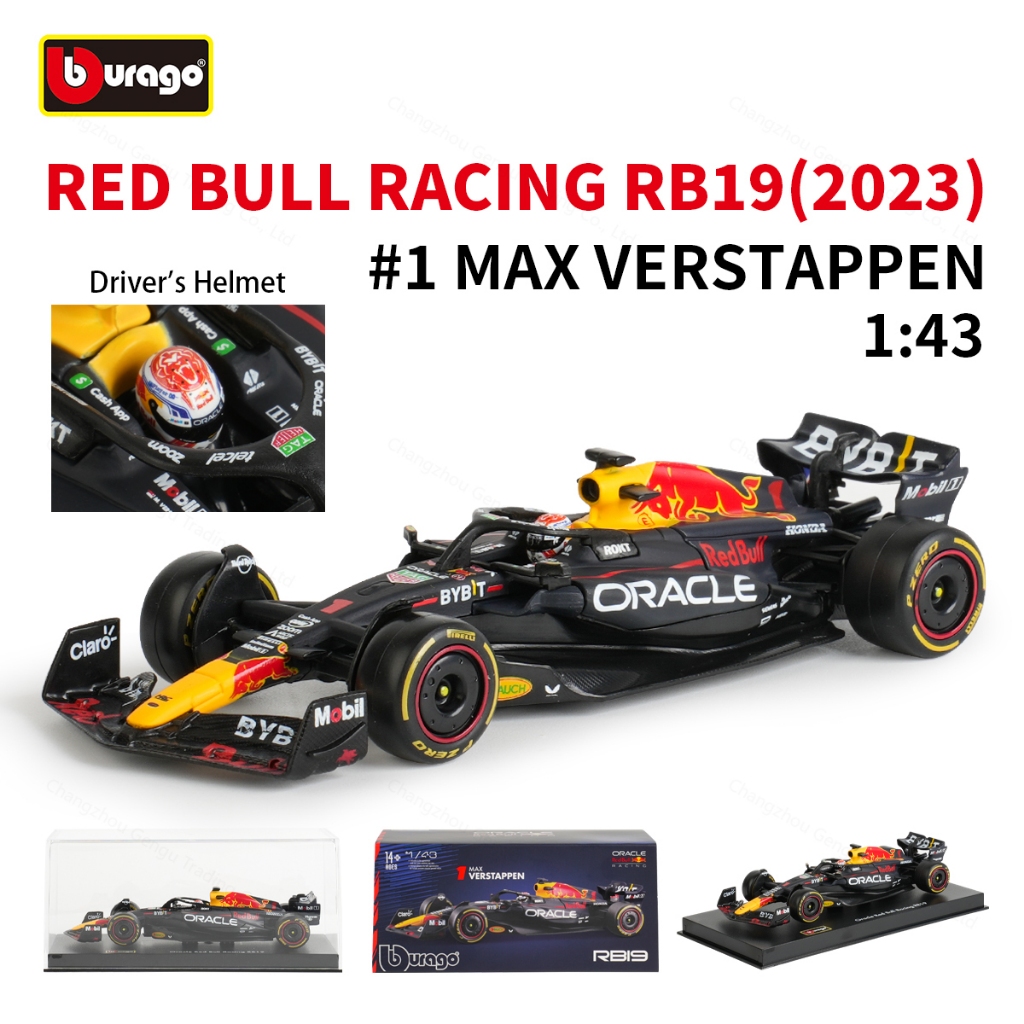 Bburago โมเดลรถแข่งอะคริลิค 1:43 Red Bull 2023 F1 RB19 ของเล่นสําหรับเด็ก
