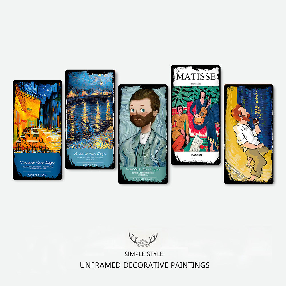 ภาพวาดสีน้ำมันสไตล์แวนโก๊ะ ภาพวาดตกแต่ง ภาพวาดดีบุก ภาพจิตรกรรมฝาผนัง การตกแต่งผนังร้านค้าโรงแรม ภาพวาดแขวนไร้กรอบของบ้าน