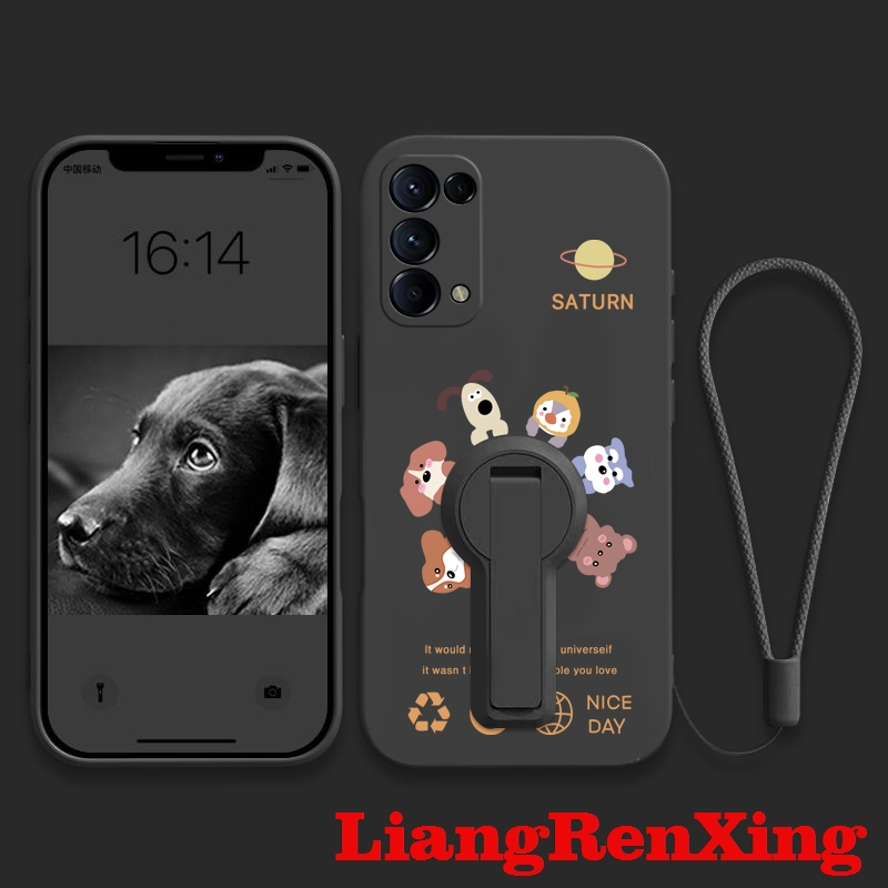 FOR เคส Case สำหรับ OPPO Reno 5 5g  OPPO Reno 4 4g  reno5 5g โทรศัพท์ปลอก softcase ซิลิโคนเหลวป้องกันกันกระแทกปกการออกแบบใหม่ความงามกับผู้ถือสัตว์การประชุม YTDWXZ01