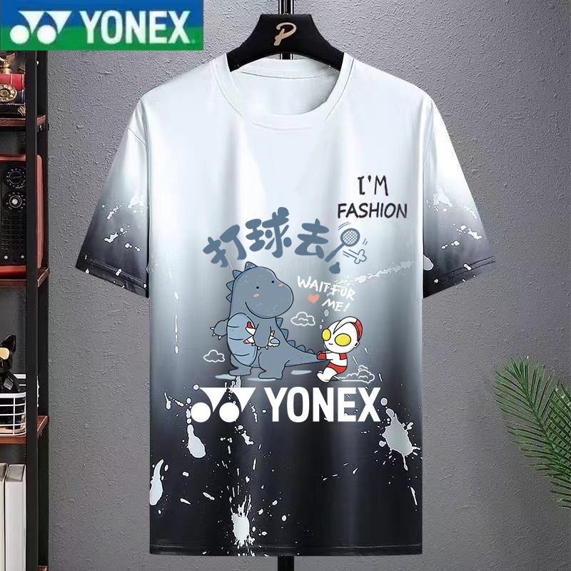 แบรนด์อินเทรนด์แฟชั่นใหม่ โยเน็กซ์ เสื้อแบดมินตันสําหรับผู้ชายและผู้หญิง, ชุดคู่, แห้งเร็วสบายเสื้อเทนนิสแขนสั้น, ชุดกีฬาฝึกเด็