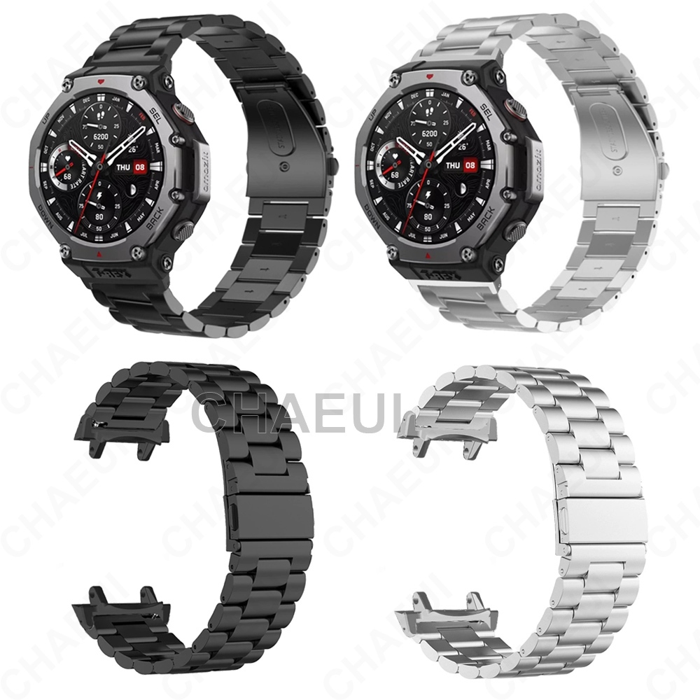 สายสแตนเลสสตีลเปลี่ยนสายนาฬิกาโลหะสําหรับ Amazfit T-REX 3