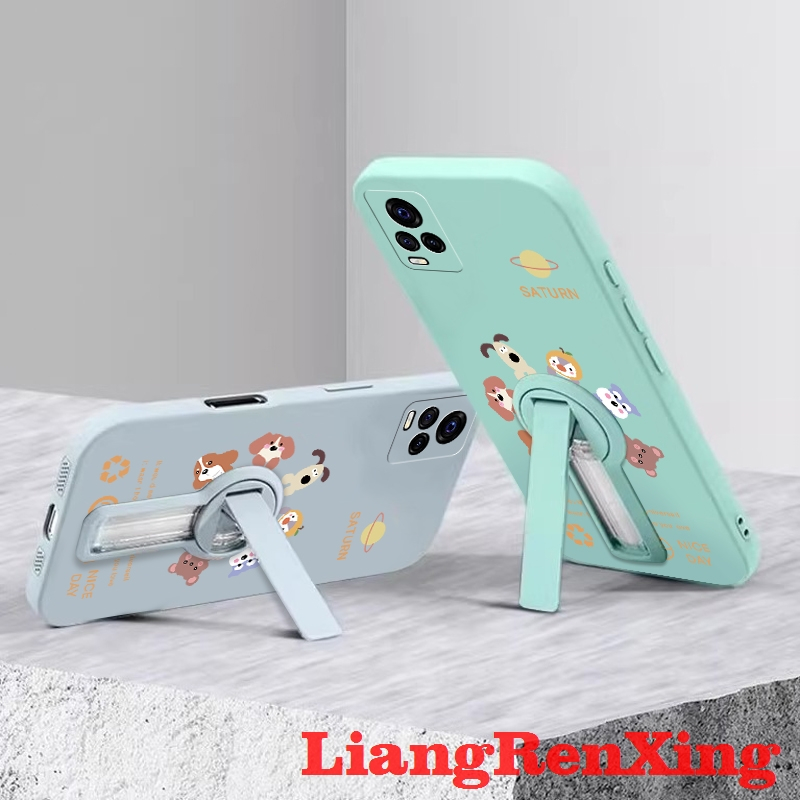 FOR เคส Case สำหรับ VIVO V20 Pro v20se v23e V23 V21 5g โทรศัพท์ปลอก softcase ซิลิโคนเหลวป้องกันกันกระแทกปกการออกแบบใหม่ความงามกับผู้ถือการประชุมสัตว์ ytdwxz01