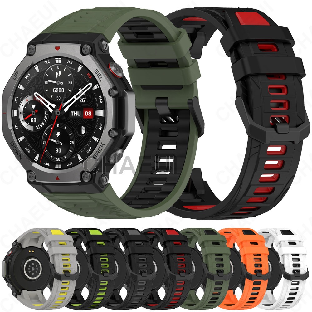 สายรัดซิลิโคนสายนาฬิกาสีคู่อุปกรณ์เสริมสําหรับ Amazfit T-REX 3
