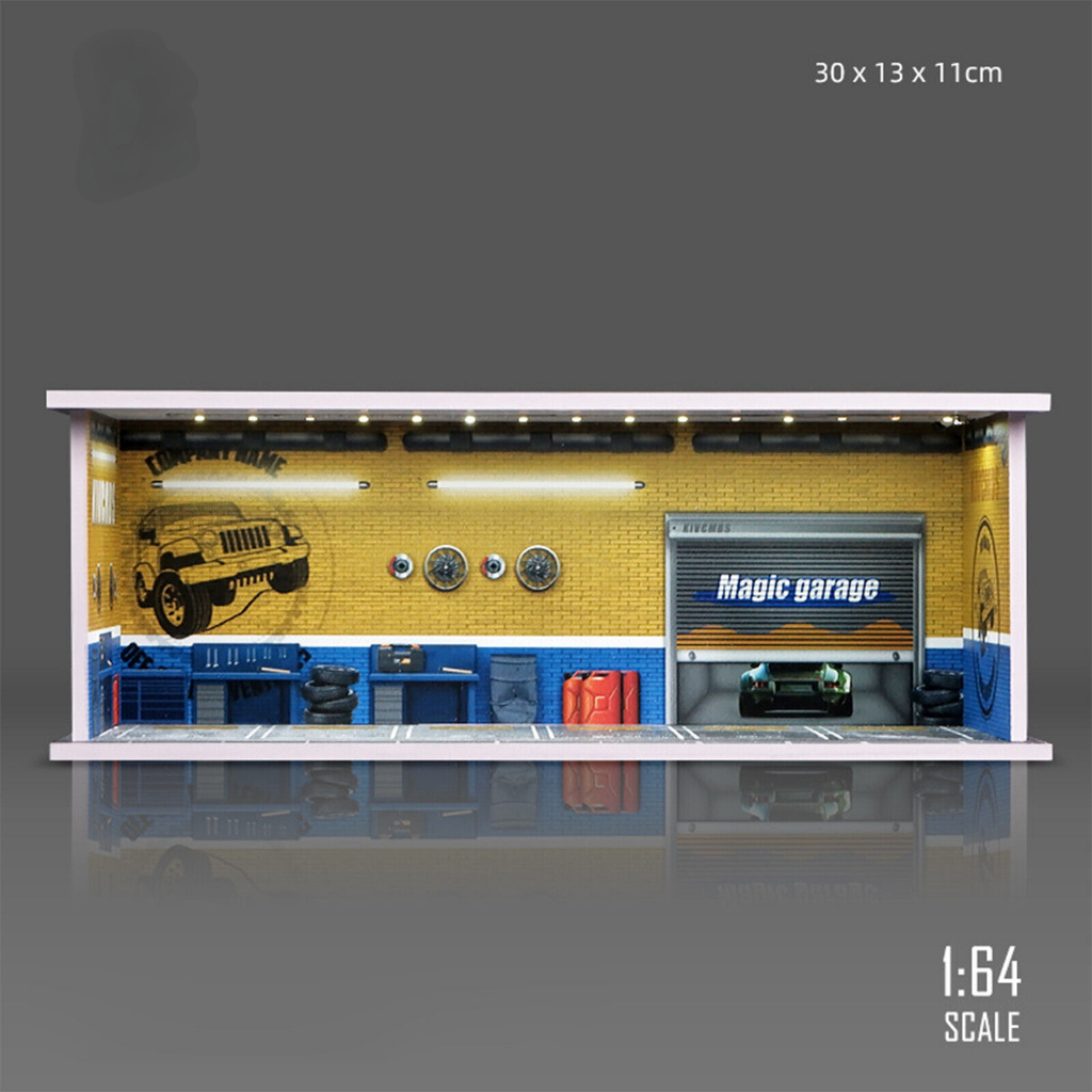 Diorama 1/64 รถโรงรถรุ่น City Parking Lot รุ่น LED Lighting Maintenance Workshop พื้นหลังฉากจอแสดงผลรุ่น - รูปที่ 5